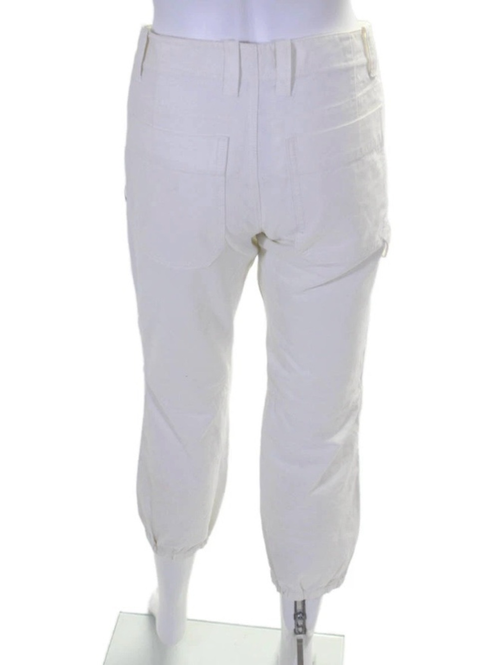 Zadig & Voltaire Palma Grunge Women’s Utility Crop Pants in Off White Size Small - Picture 6 of 11